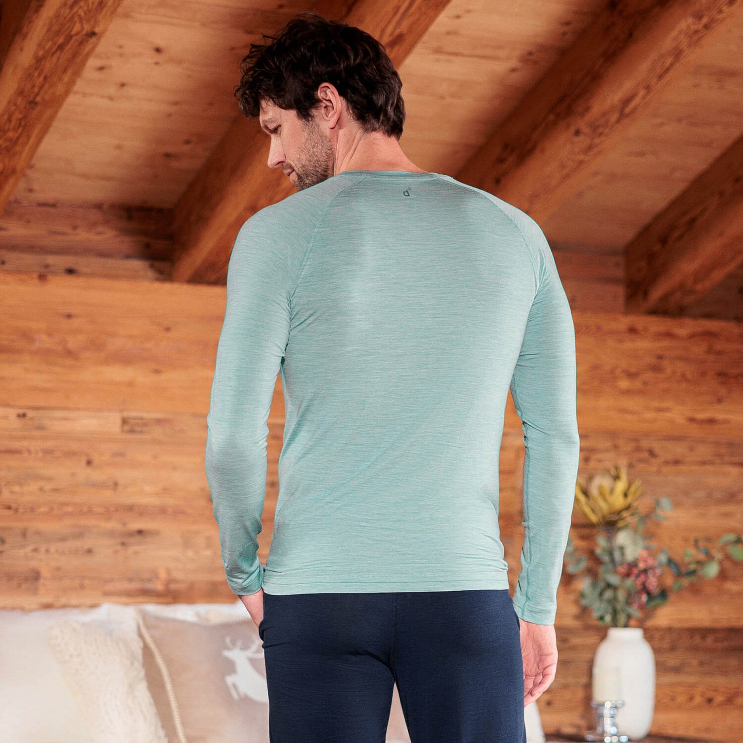 Merino Schlafanzug Herren || Sage Mist Melange