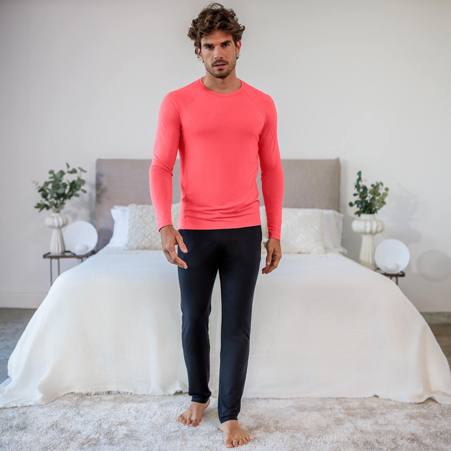 Langarmshirt Herren || Coral blaze