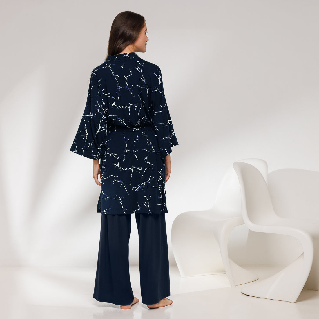 Kühlende Wäsche Kimono || Blue marble