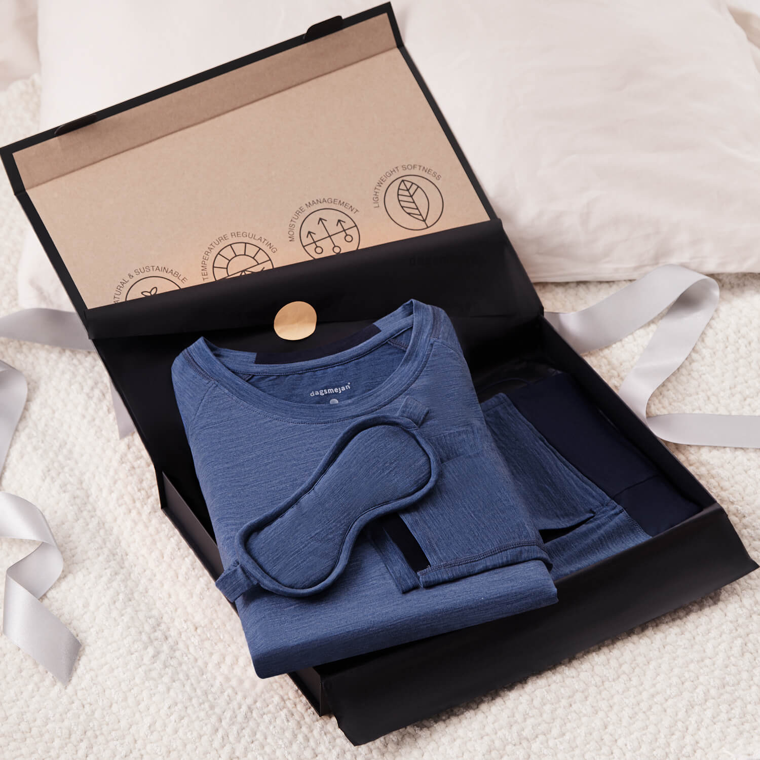 Geschenkset Pyjamas Herren || Blue melange