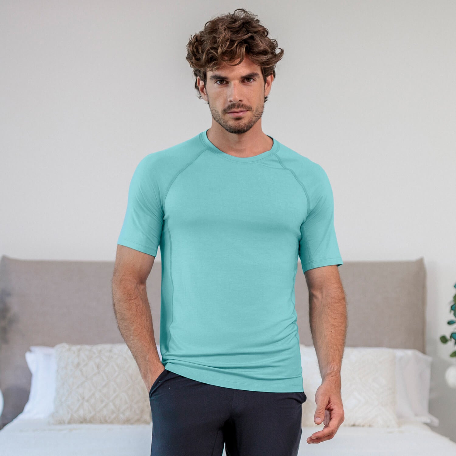 Schlaf T-shirt Herren || Mineral green