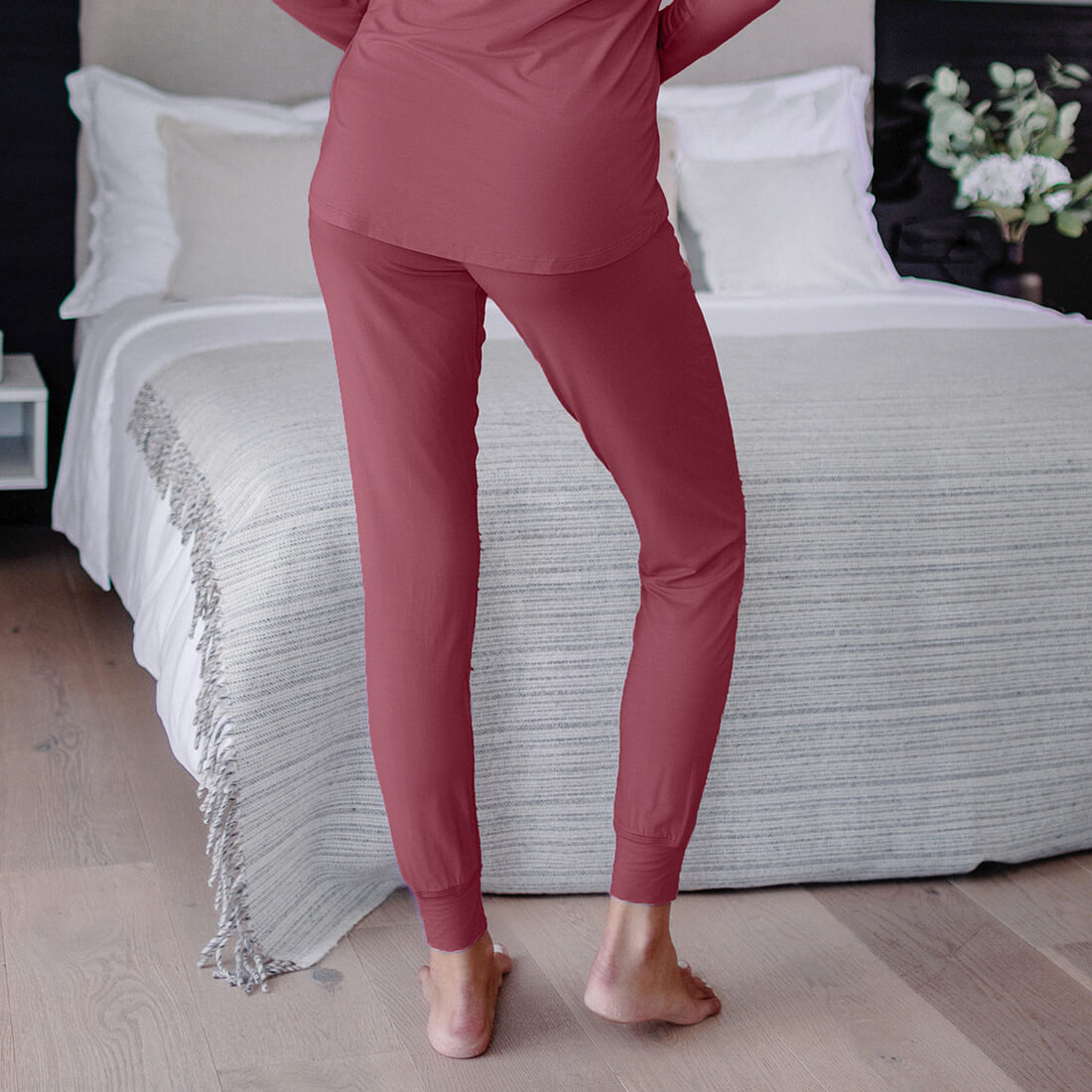 Pyjama Hose Damen || Maroon