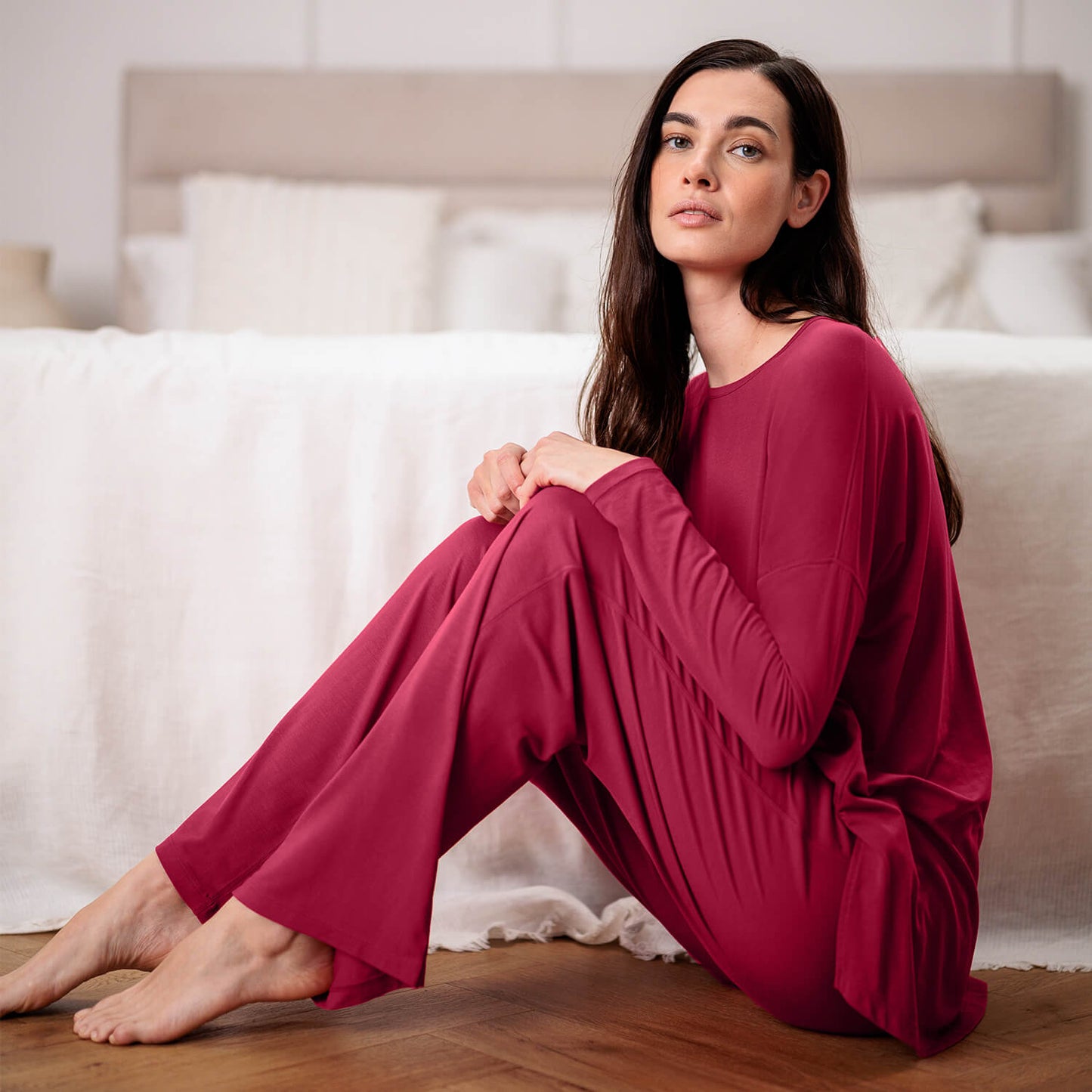 Lockere Schlafhose Damen || Ruby Plum