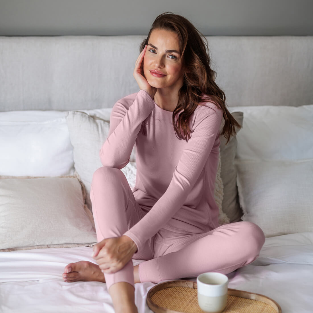 temperturregulierendes Pyjama Oberteil || Rose