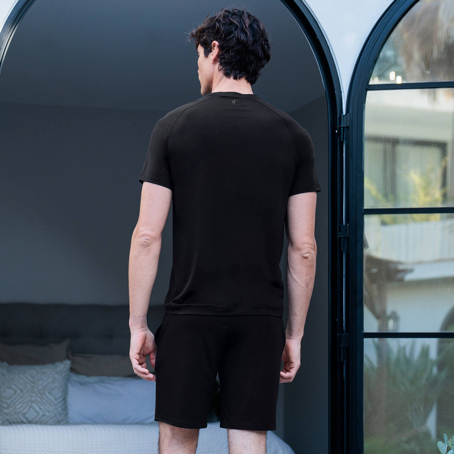 Sommer Pyjama T-Shirt Herren || Black