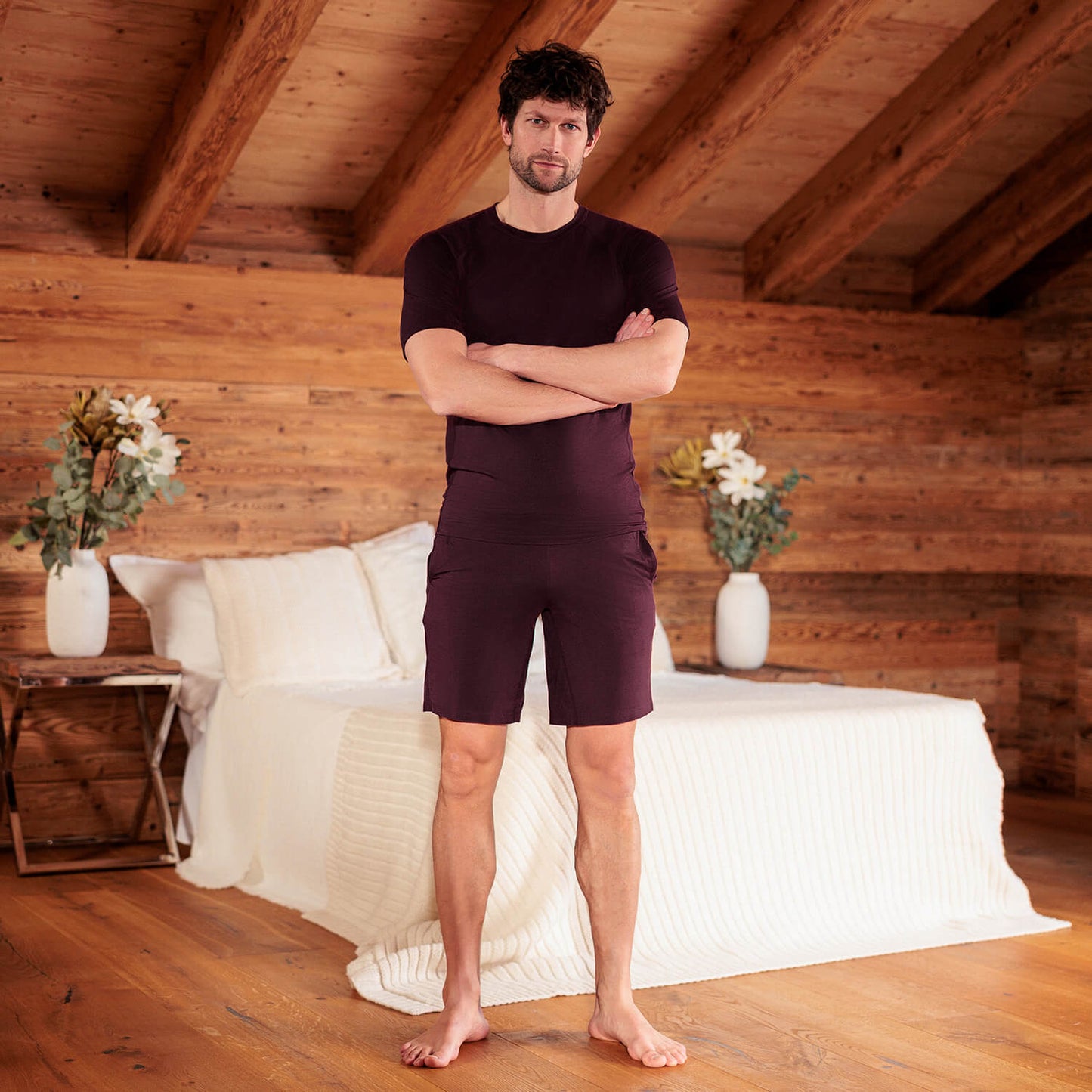 Schlaf T-shirt Herren || Mulberry