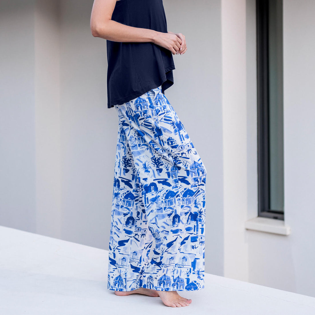 Kühlendes Pyjama Hose Damen || Santorini