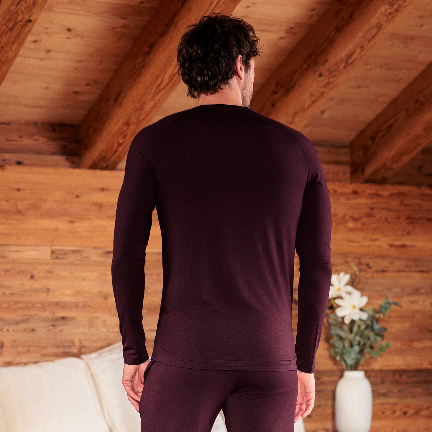 Schlaf Langarm-Shirt Herren || Mulberry