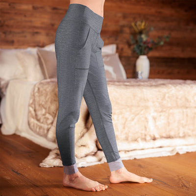 Merino Schlafanzug Damen Hose || Dark grey melange