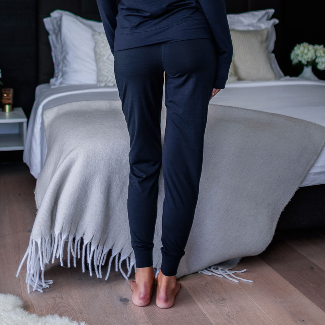 Merino Schlafanzug Damen Hose || Winter night melange