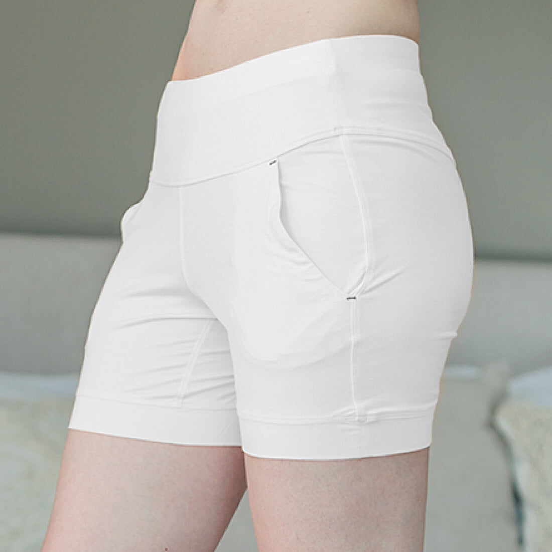 Pyjama Shorts Damen || White