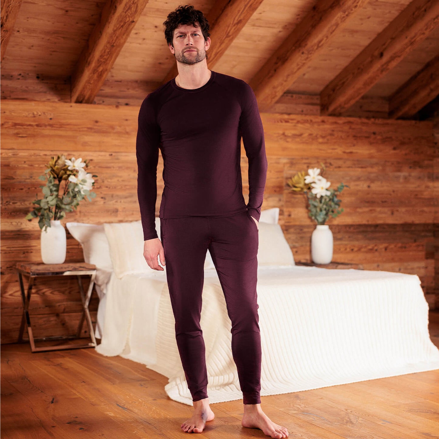 Schlaf Langarm-Shirt Herren|| Mulberry
