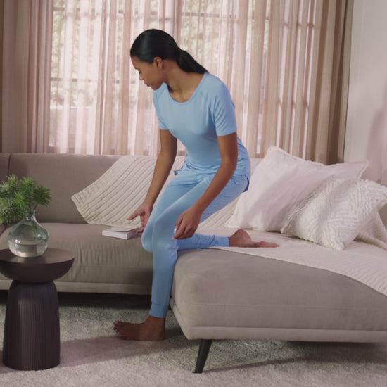 Schlaf T-shirt Damen || Pale blue