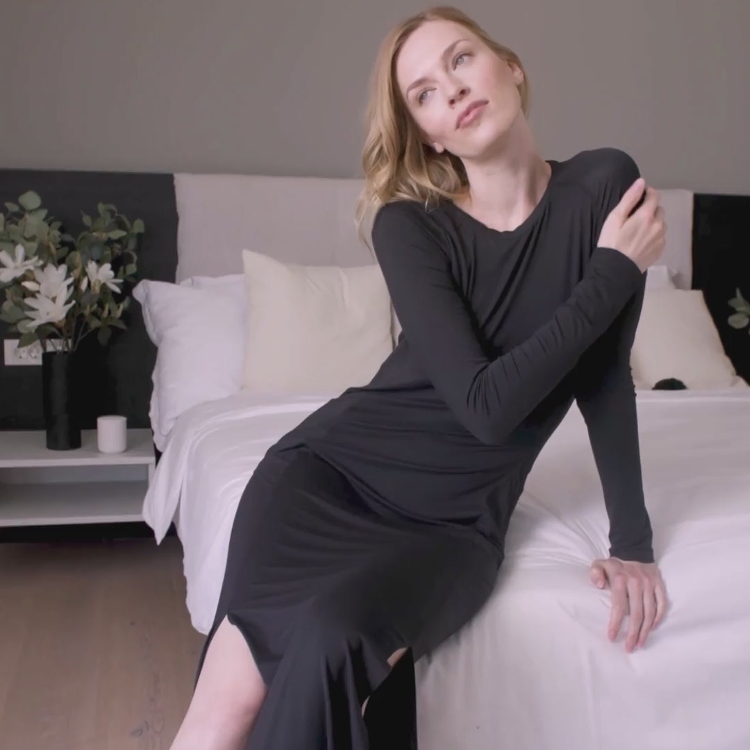 Atmungsaktives Nachthemd || Black