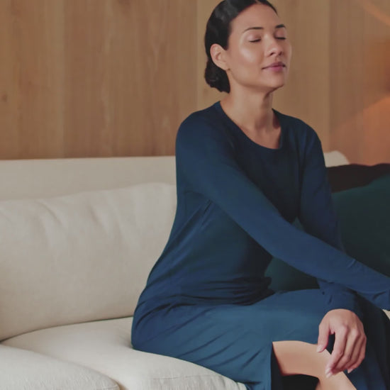 Atmungsaktives Nachthemd || Midnight blue