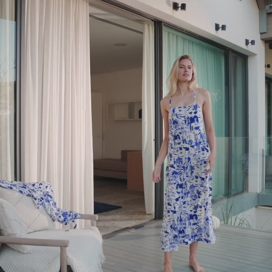 Kühlendes langes Slip Dress || Santorini