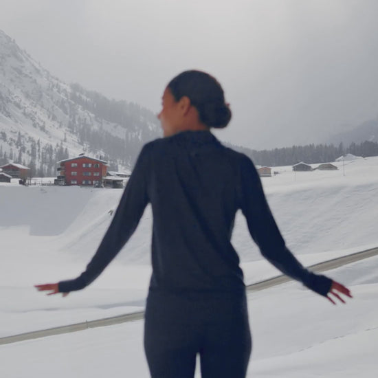 Merino Pyjamas Damen || Winter night melange