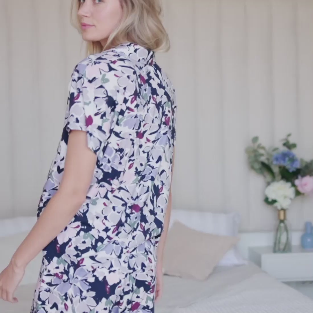 Kühlende Damen-Pyjama-Top || Spring blossom