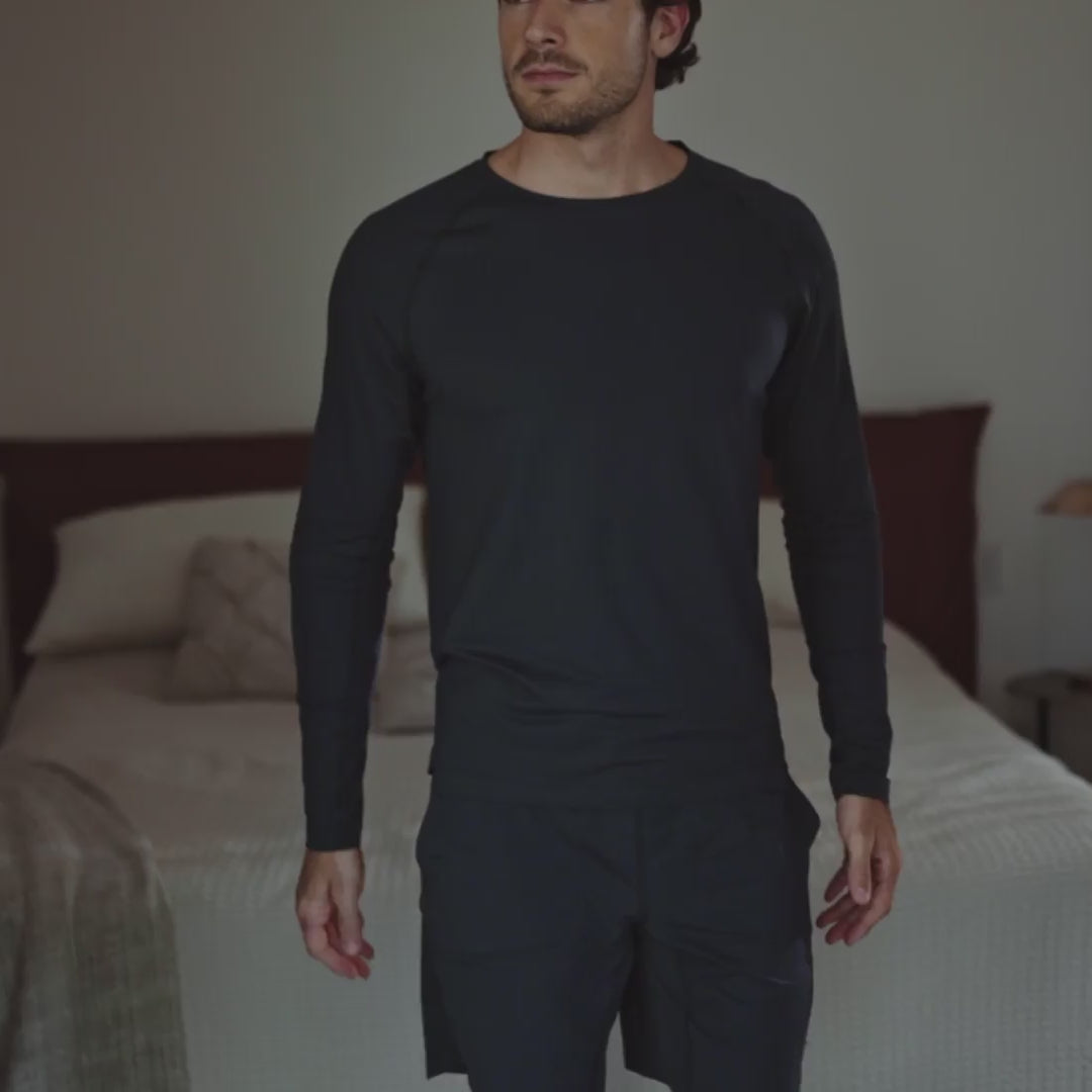 Langarmshirt Recovery Herren || Grey night