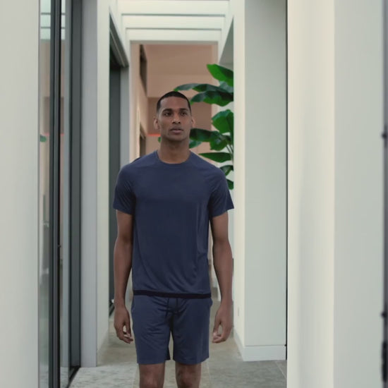 Schlafshorts Herren || Coastal blue