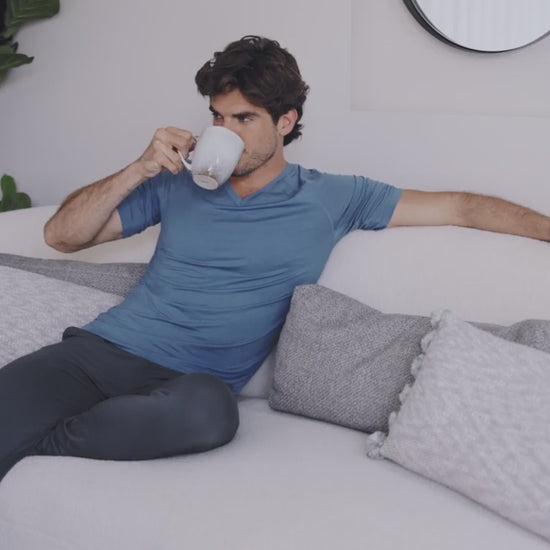 V-neck t-shirt Herren || Sky blue