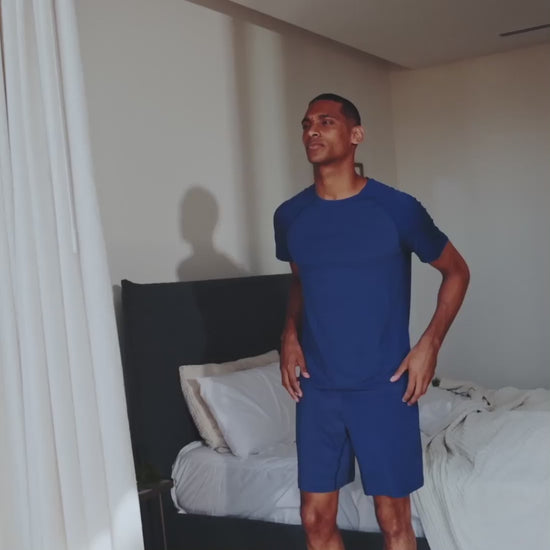 Sommer Pyjama herren || Azure blue